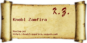 Knebl Zamfira névjegykártya